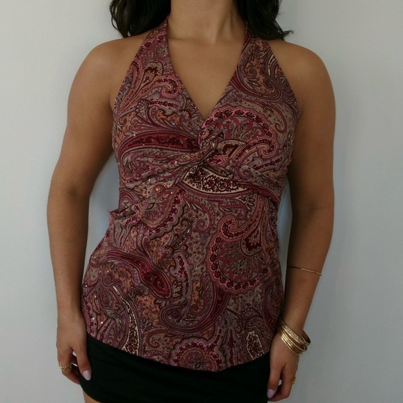 INC International Concepts Tops - Y2K paisley print top